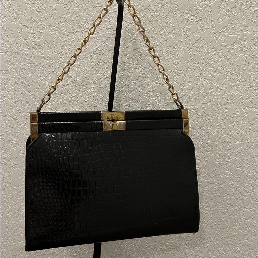 Vintage Black Crock patterned bag